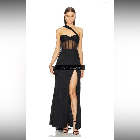 Michael Costello Dresses & Skirts - Michael Costello Revolve Cecilia Black Strapless Gown
